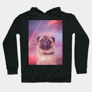 Pug in the sky painting Hoodie